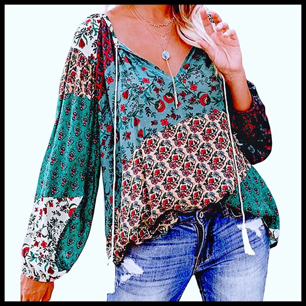 NWOT Boho-style blouse